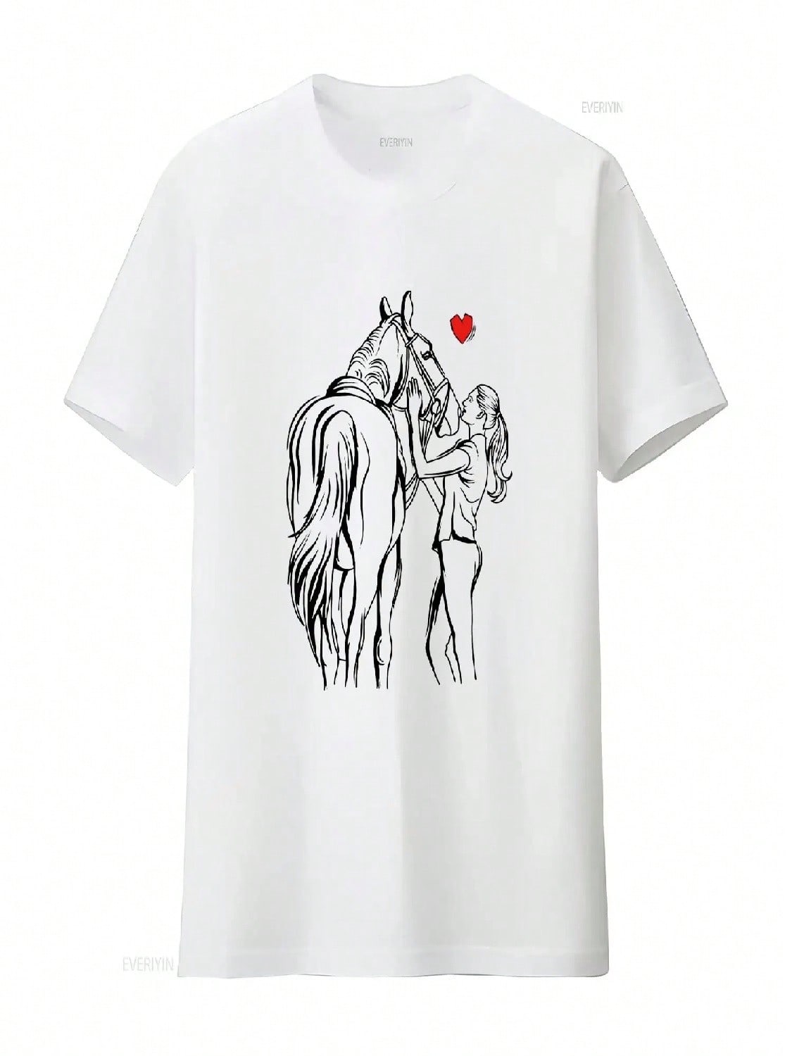 Horse Lover Girl Wounisex Horseback Riding T Shirt White Medium Vintage Washed Slightly Comfortable Breathable Stretched S разноцветный