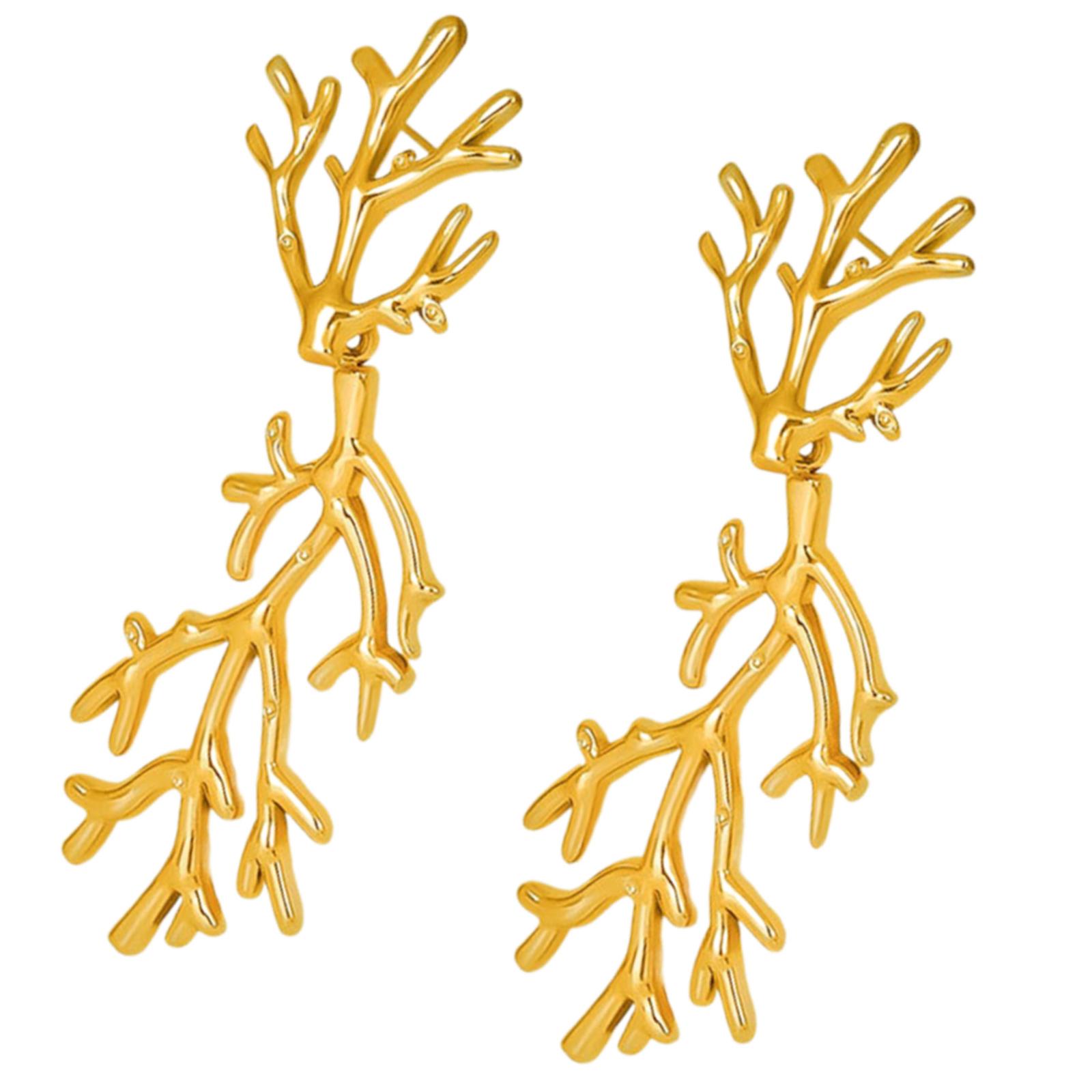 

Модные Прочные Серьги-капли из нержавеющей стали с дизайном листьев для женщин, Модные Заявления, Ювелирные изделия для повседневной носки золотой