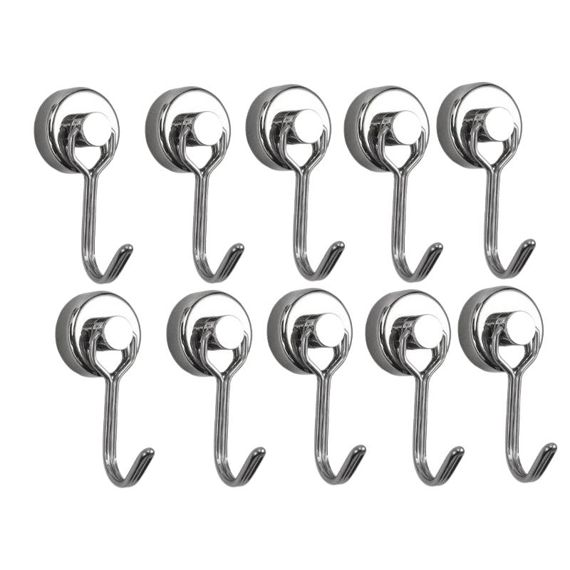 

1-10 шт. Многофункциональный сверхпрочный магнитный крючок с сильным неодимовым магнитом Крючок Черный Кухня Холодильник Подвешивание Посуды