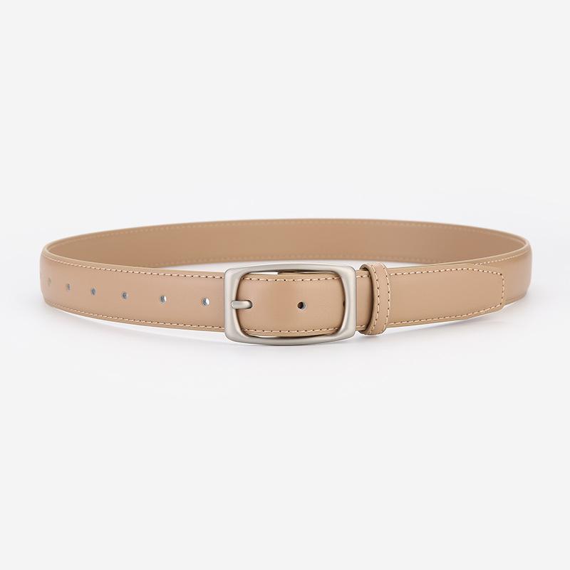 Women's 2024 Genuine Leather Belt - Versatile, Soft Cowhide Waistband for Jeans, Decorative Black.