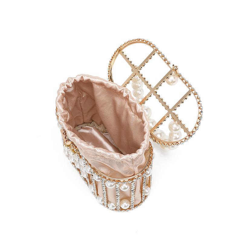 Diamond Pearl Birdcage Handbag: 2025 Fashionable Women's Shoulder Crossbody Bag