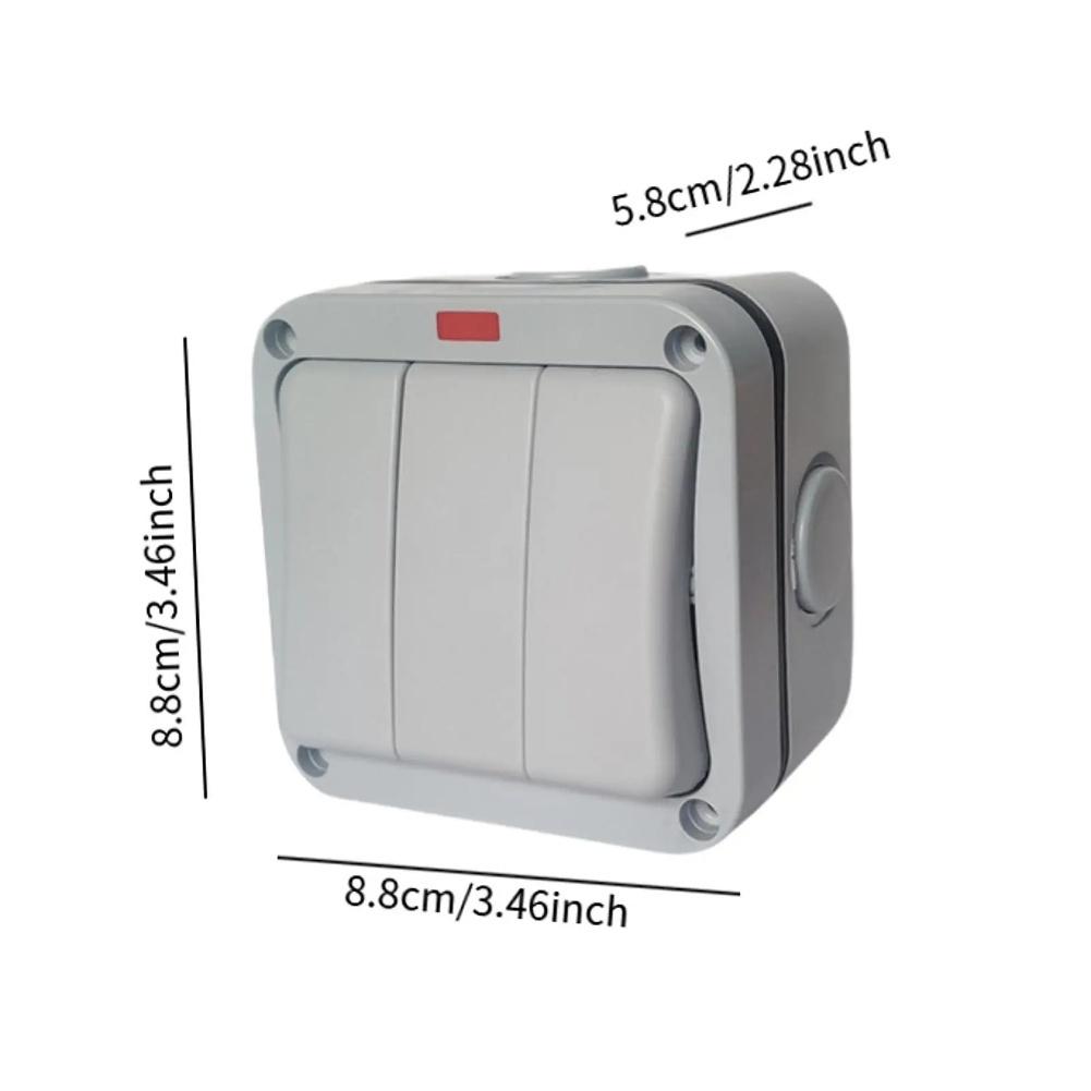 Weatherproof Design IP66 Outdoor Switch 3-Gang Switch