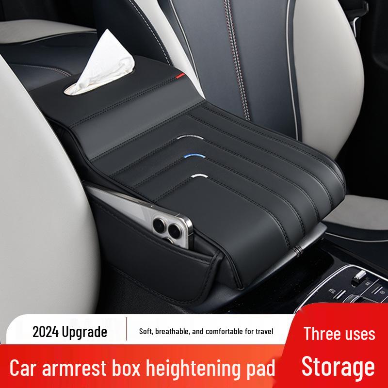 

Универсальная подушка-подлокотник для автомобиля с отделением для хранения и коробкой для салфеток