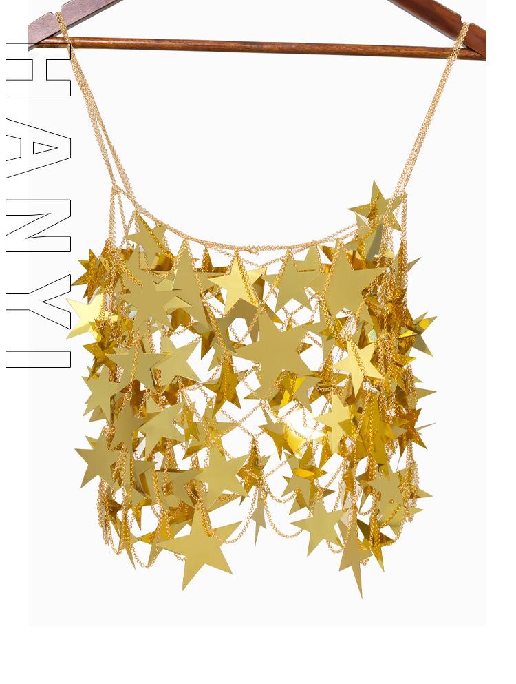 

Starry Sequin Hollow Body Chain - Women s Sexy Nightclub Party Wear One Size