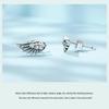 Silver Ziyun Original S925 Angel Wing Earrings with Inlaid Zircon - Unisex Retro Design.