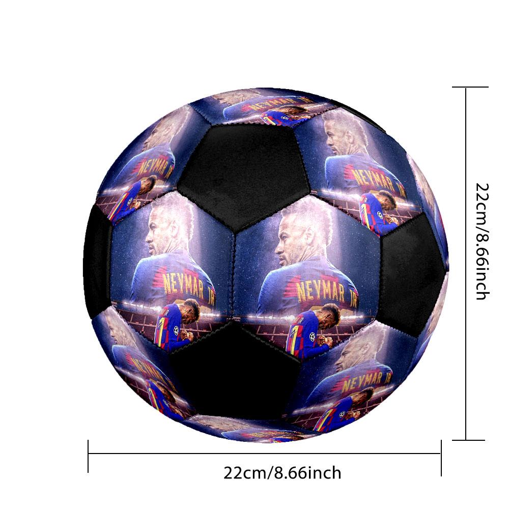 Ballon de Football Neymar Taille 5 Coloré Cousu à la Machine PVC Prêt pour la Compétition Durable Haut Rebond