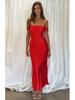 2026 Summer Women's Off-Shoulder Ruffle High-Waisted Open Back Evening Gown