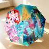 Princess Ariel 8 Ribs 3Fold Black Glue Uv Protection Umbrella Sun Protection Rainproof Compact Folding Umbrella For Travel Daily Use C9241135