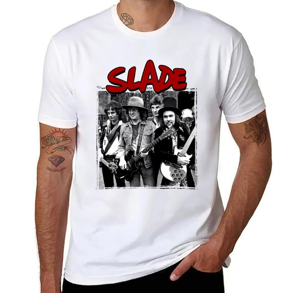 Slade Band Glam Rock TShirt hippie clothes customizeds summer top men clothings 2025 new model