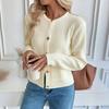 Nový podzimní a zimní ležérní korejský styl kovový knoflíkový kardigan jednobarevný svetr bunda pro ženy