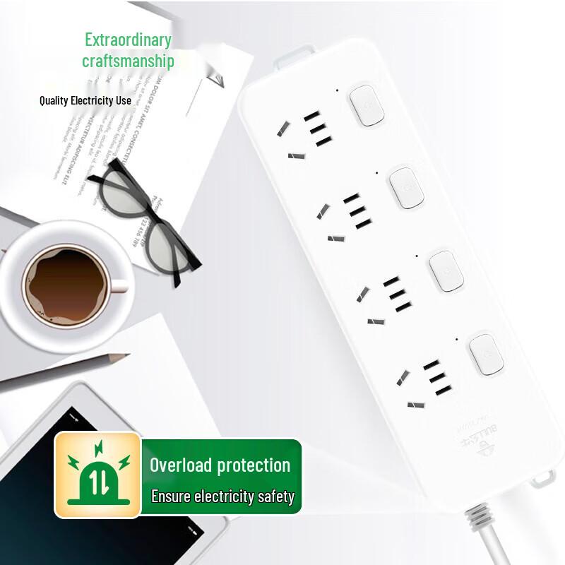 BULL 4-Outlet Overload Protection Power Strip