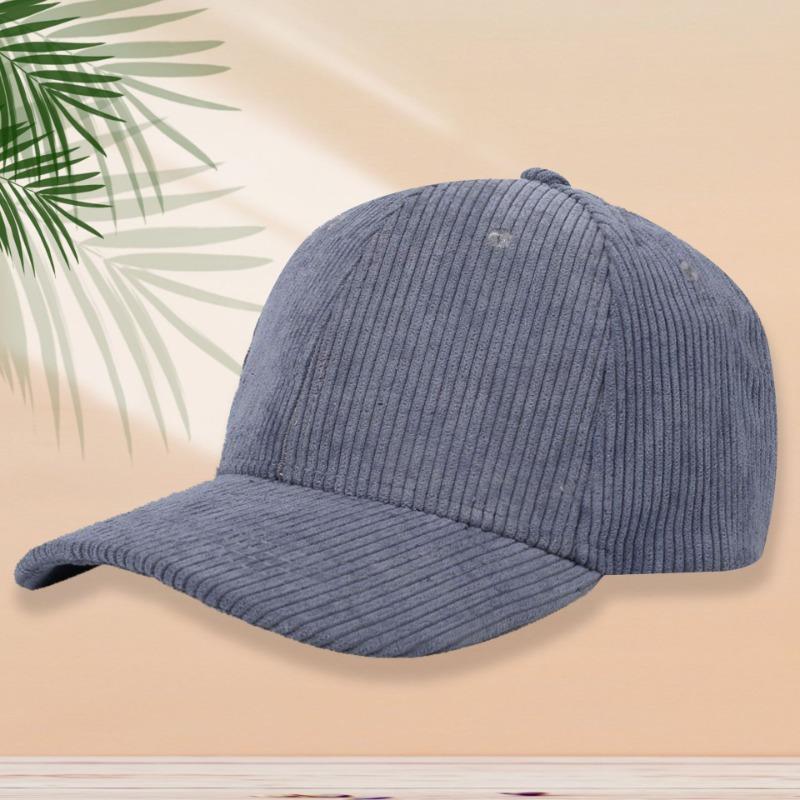 Hat men's autumn and winter corduroy baseball cap women's retro solid color cap casual couple hat