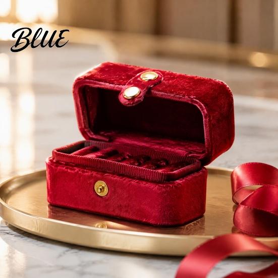 Compact Travel Accessory Style Organizer Slot Jewelry Box Multi Portable Ring Case Simple Metal Snap
