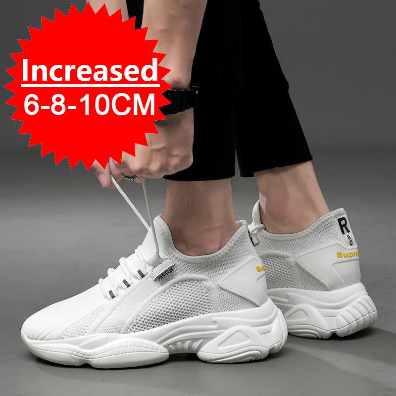 Fashion New Summer Men Sneakers 8CM Elevator Shoes Hidden Height Increasing Shoes For Men 10CM Casual Sport Breathable Heightening Shoes