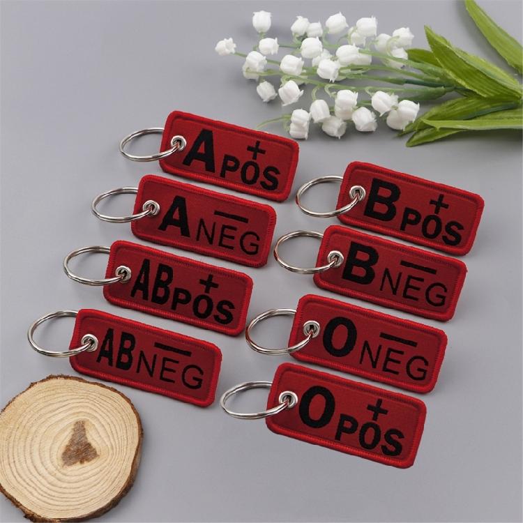 Creative Blood Type Keychain Fashionable Keyring Gift for Friend and Family Embroidered Key Holder Bag Accessories
