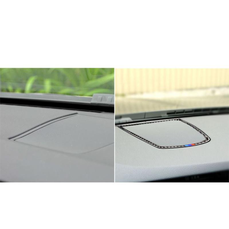Carbon Fiber Auto Dashboard Speaker Panel Frame Cover Sticker Decoration Part For BMW F07 5GT 2010-2016 Car Interior