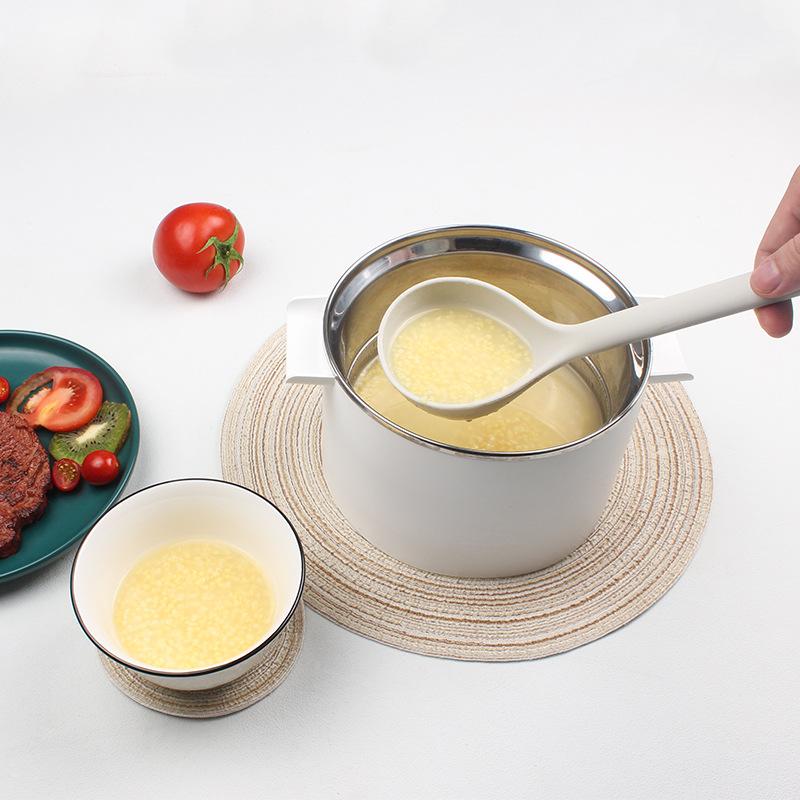 Long Handle Solid Color Non-Stick Silicone Ladle Soup Spoon Heat Resistant Hot Pot Porridge Scoop Japanese Kitchen Utensils