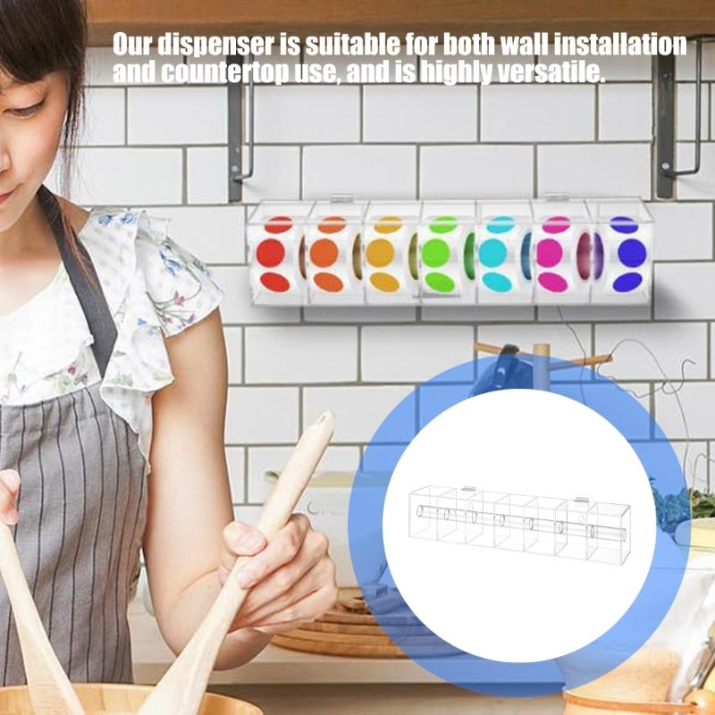Wall Mountable Sticker Holder With 7 Compartments For Efficient Label Management In Office Retail Environment