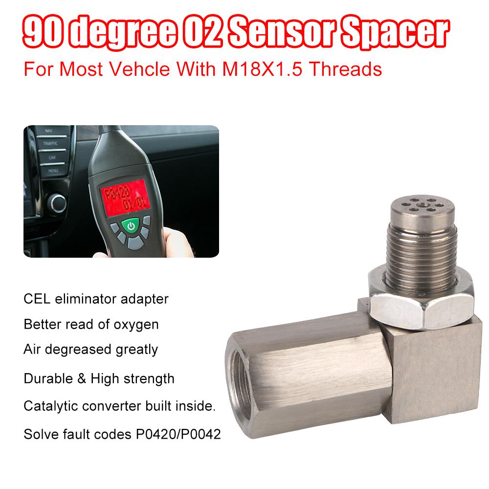 O2 Oxygen Sensor Spacer 90 Degree or 45 Degree Universal O2 Oxygen Sensor Extender O2 Bung Extension Catalytic Converter
