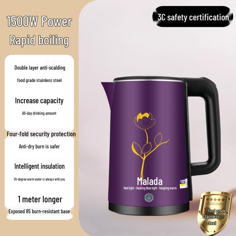 Wanlida 2025 Electric Kettle: Automatic Power-Off, Large Capacity, Insulated Boil, Household Use