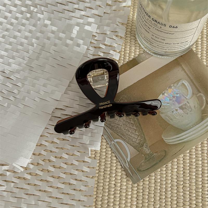 2024 High-End Korean French Chocolate Acetate Hair Claw for Women