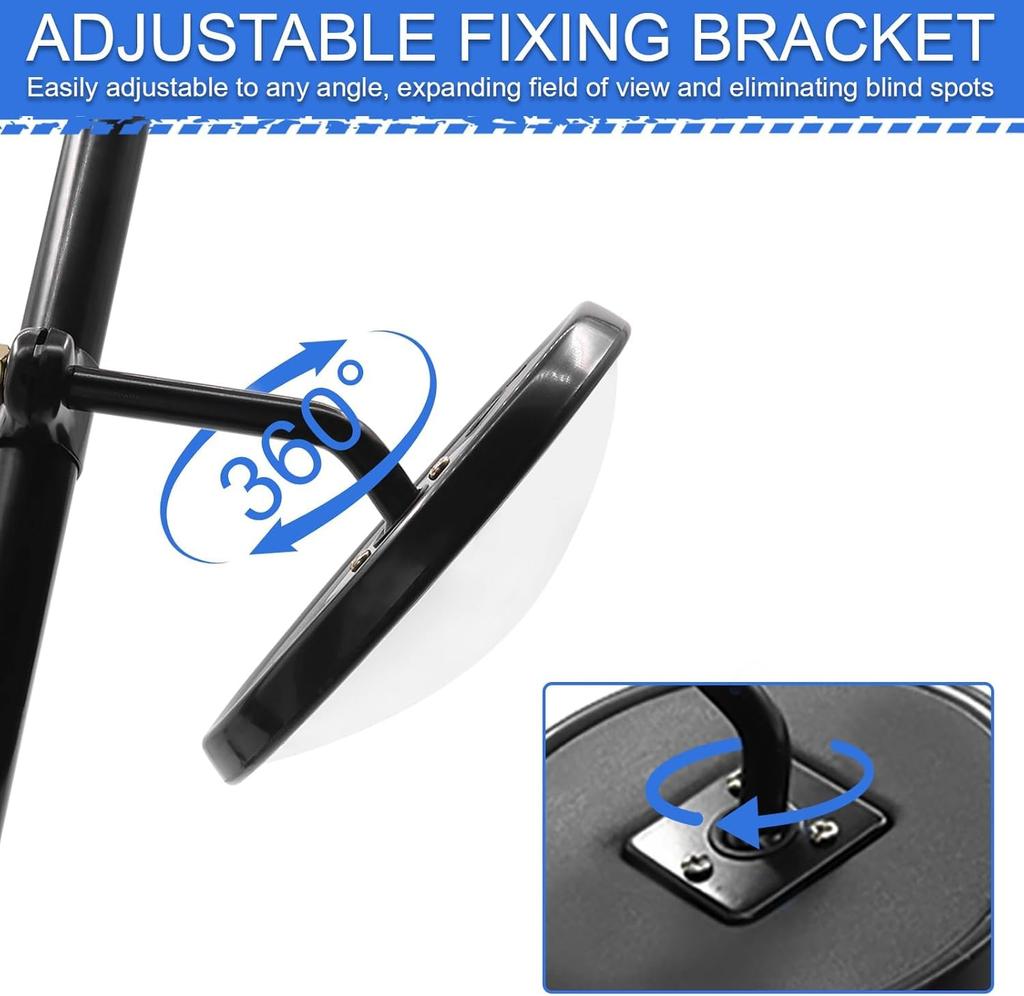 Biqing 2pcs Truck Auxiliary Mirror Round,5.7" HD Glass Convex Wide Angle Truck Under Mirror Adjustable Truck Undermirror Universal Black