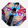 1pc Nezuko Demon Slayer Outdoor Umbrella - Automatic Opening/Closing, Portable 3-Fold Design with 8-Bone Iron Frame - Perfect Gift for Fans, Travelers