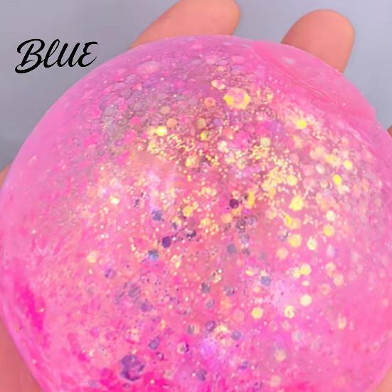 Slow Rebound Stress Ball 1/4Pcs Glitter Relief Toy Transparent Multicolor Squeeze Sugar Portable Travel Home Office Anxiety Relieving Fidget