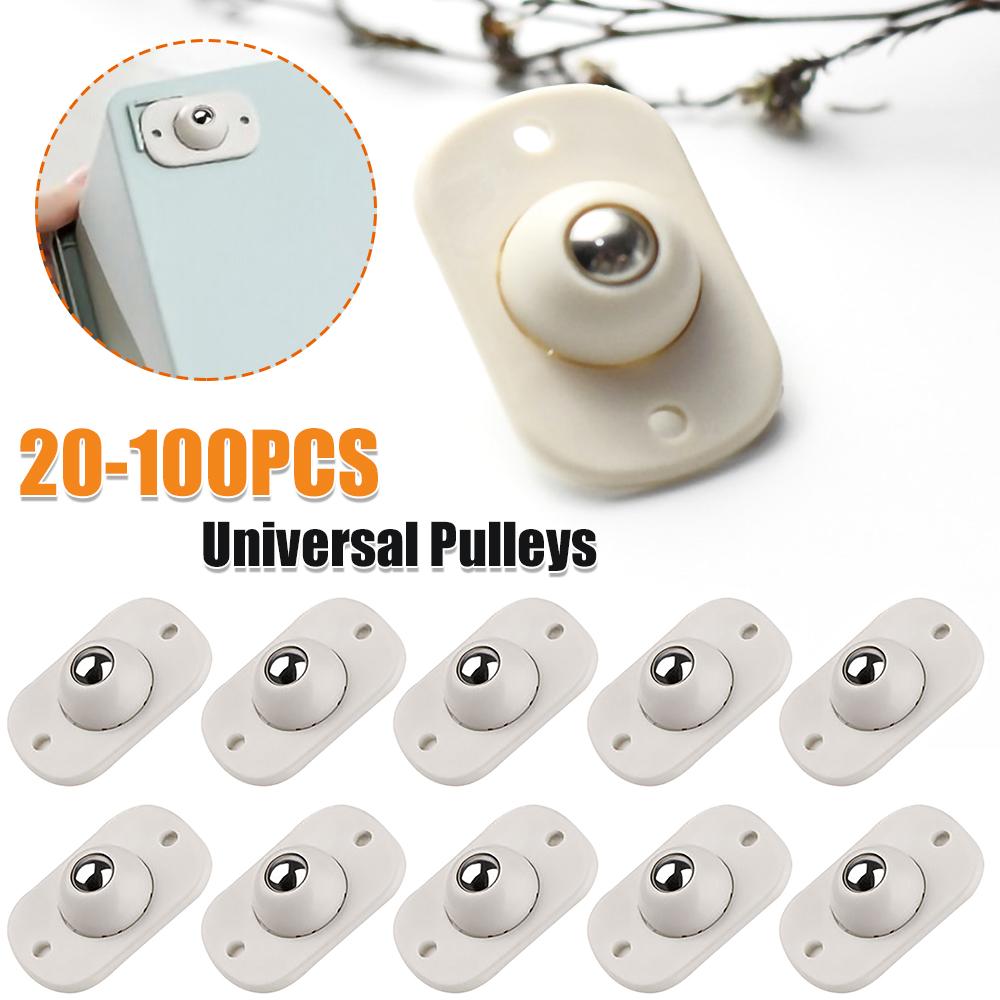 20-100PCS Self Adhesive Swivel Caster Wheels 360 Degree Rotation Swivel Castors Mini Wheels for Moving Furniture Caster Pulley
