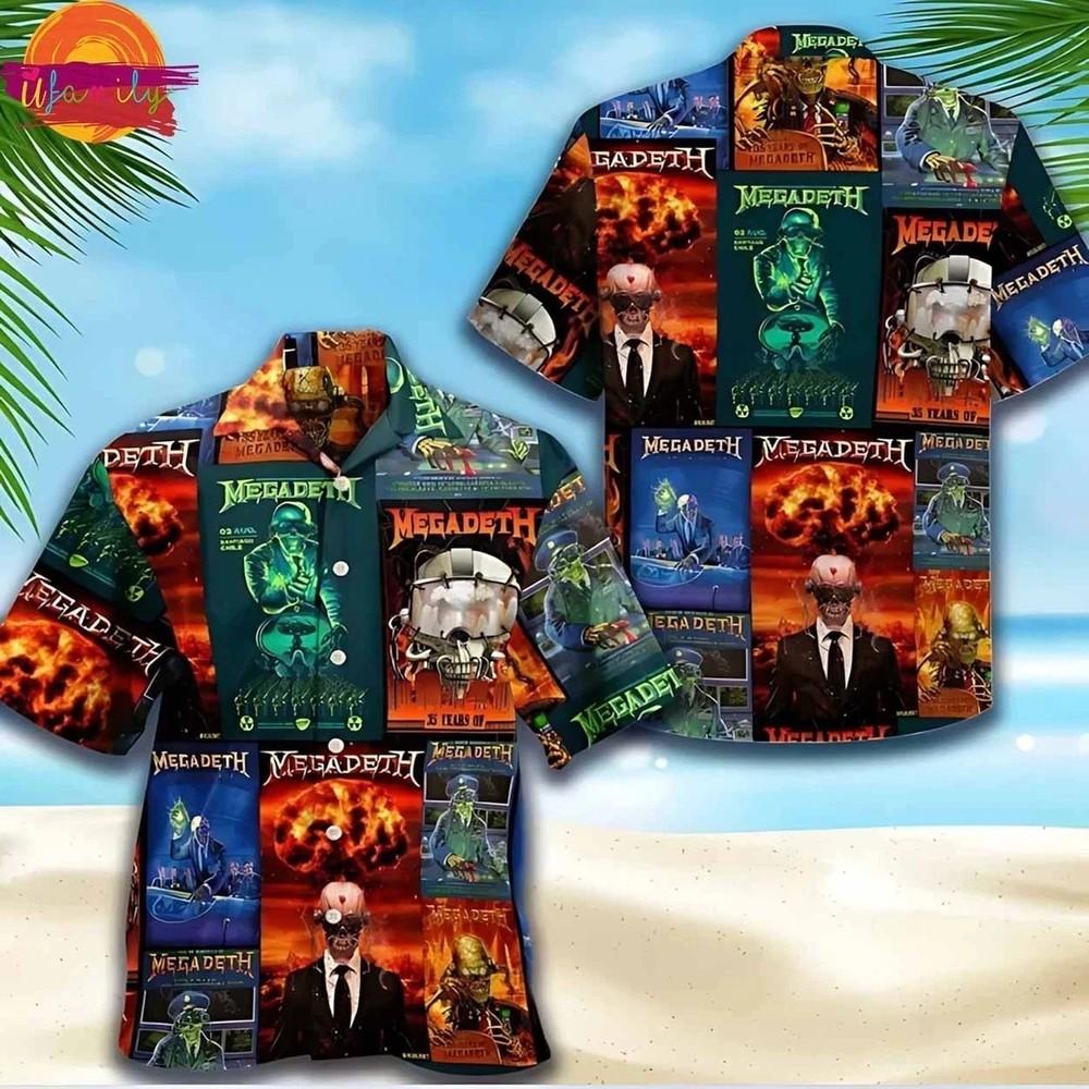 Megadeth Album Art Collage Hawaiian Shirt Style Unisex T-Shirt XXXL