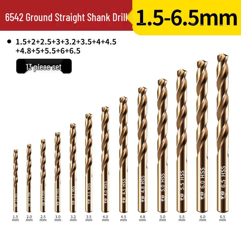 Tiangong Cobalt Twist Drill Bit Set for Stainless Steel, Mold Steel, and Cast Iron Drilling