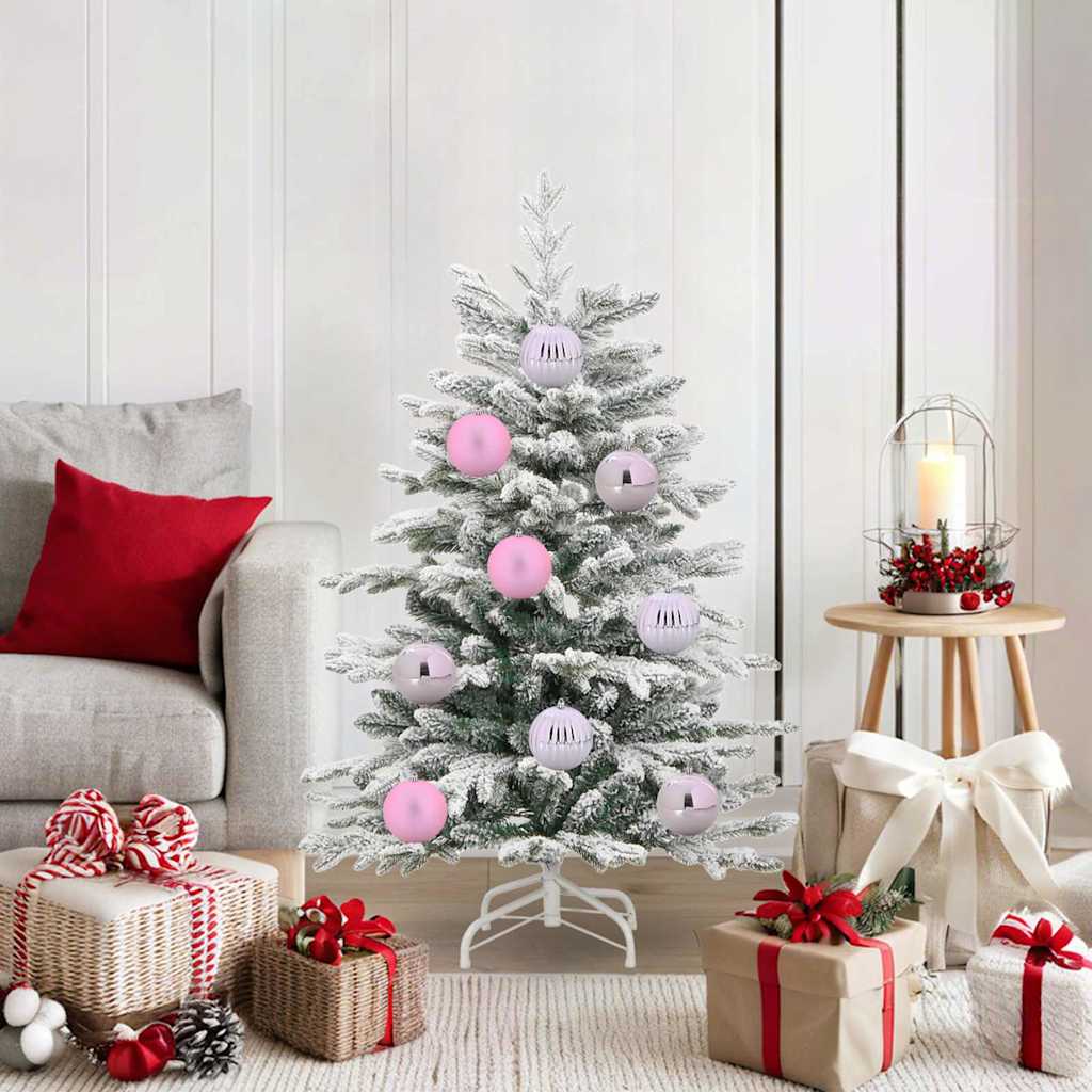 XL Christmas Ornament Set 15 pcs Pink Plastic