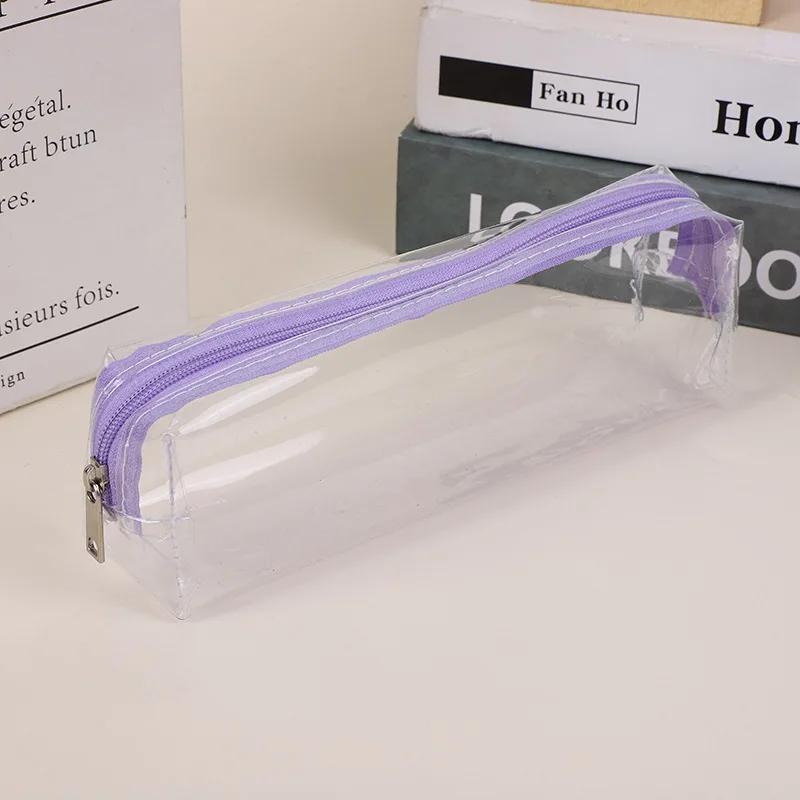 Transparent Stationery Pencil Bag Student Examination PVC Pen Case Unisex Pouch School Supplies