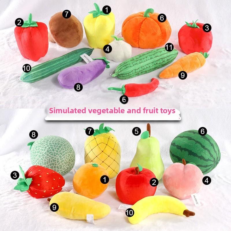 Plush Fruit Toys Set With Soft Pp Cotton For Kids Role Play And Educational Games