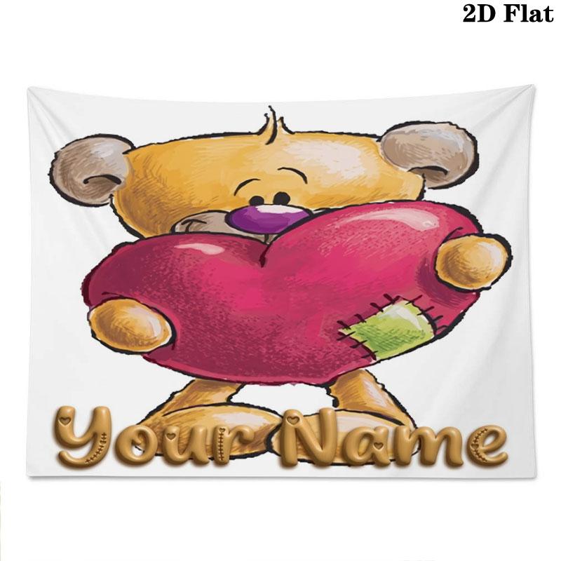 Diddl Custom Name Wall Tapestry Aesthetic Wall Hanging Printed Fabric Blanket Decorative Tapestries for Bedroom Living Room Home Decor