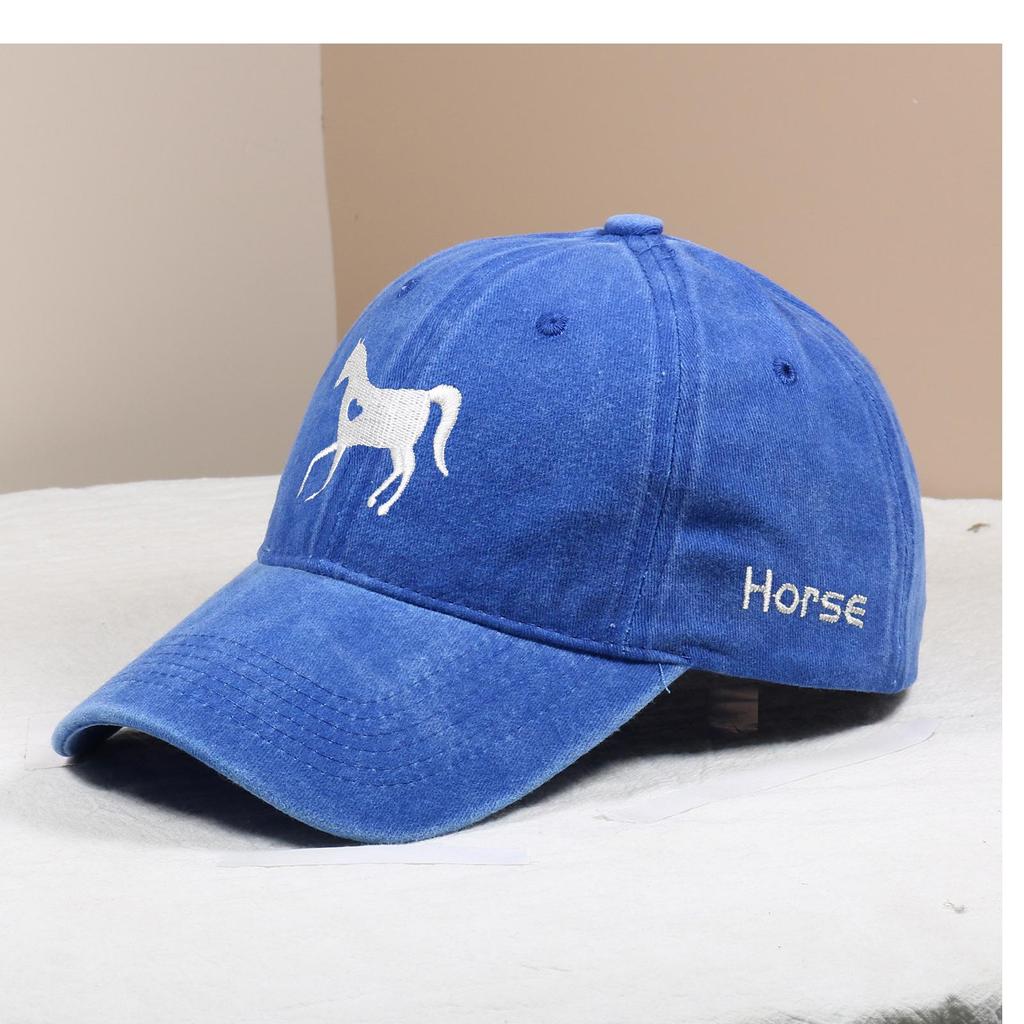 Love Horse Embroidered Cotton Baseball Cap - Casual Outdoor Sun Protection Hat
