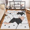 Niedlicher Cartoon-Katzenmuster-Teppich mit Weiß1Schwarz1und Beige Katzen Design Geeignet für die Verwendung als Anti-Rutsch-Matte für Wohnzimmer und Schlafzimmer Sofas