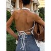 European and American Sleeveless Top Women White Design Sense Backless 2025 Casual Vest All-Matching Summer Vacation