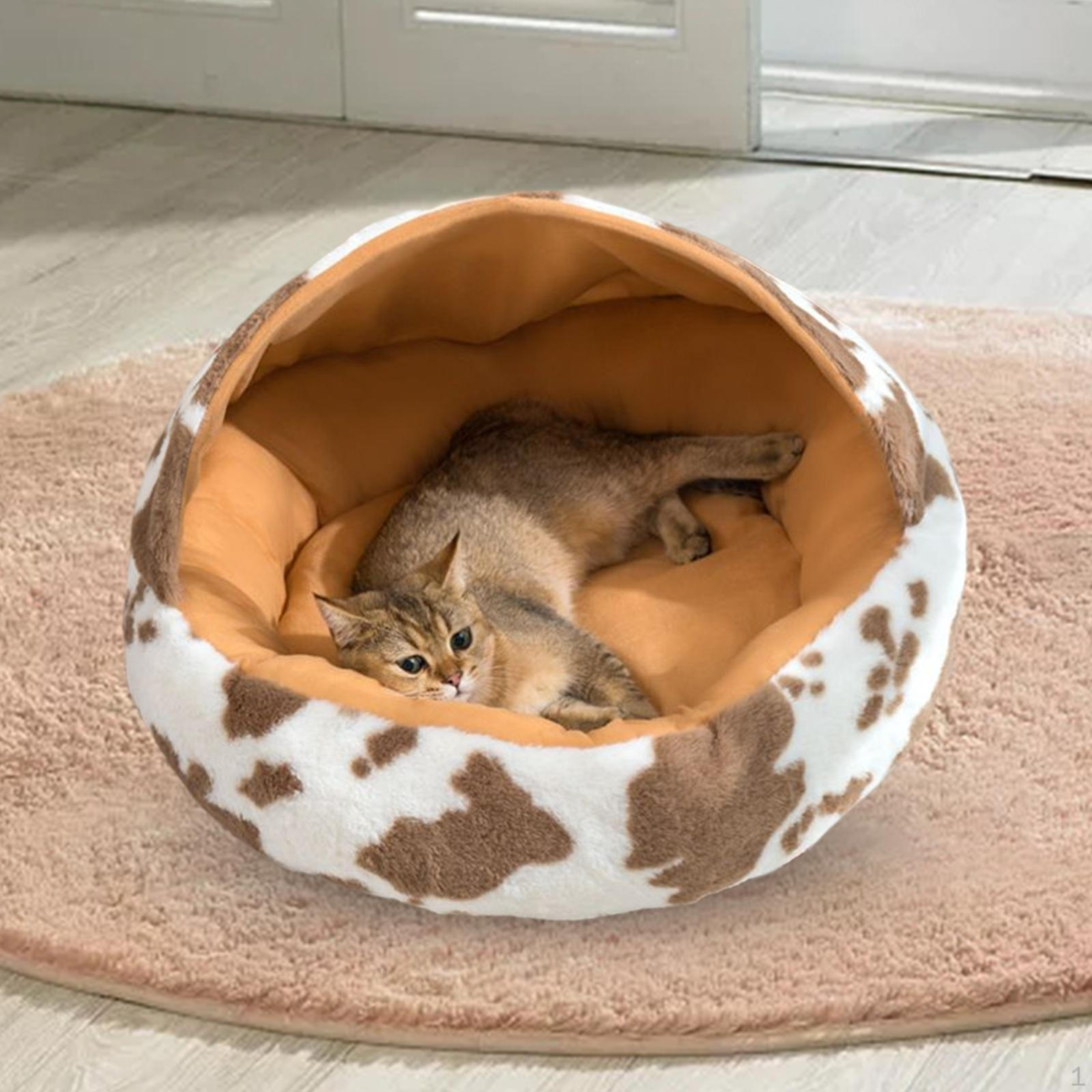 

Bed Dog Tent Calming Comfortable Hand or Machine Washable Self Warming Nest Soft Cushion for Kitten Coffee 50cmx50cm