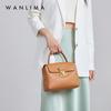 Wanli Ma Ruyi Lock Layer Cowhide Handbag, Chinese Style Casual Square Bag, Single Shoulder Cowhide Women's Bag