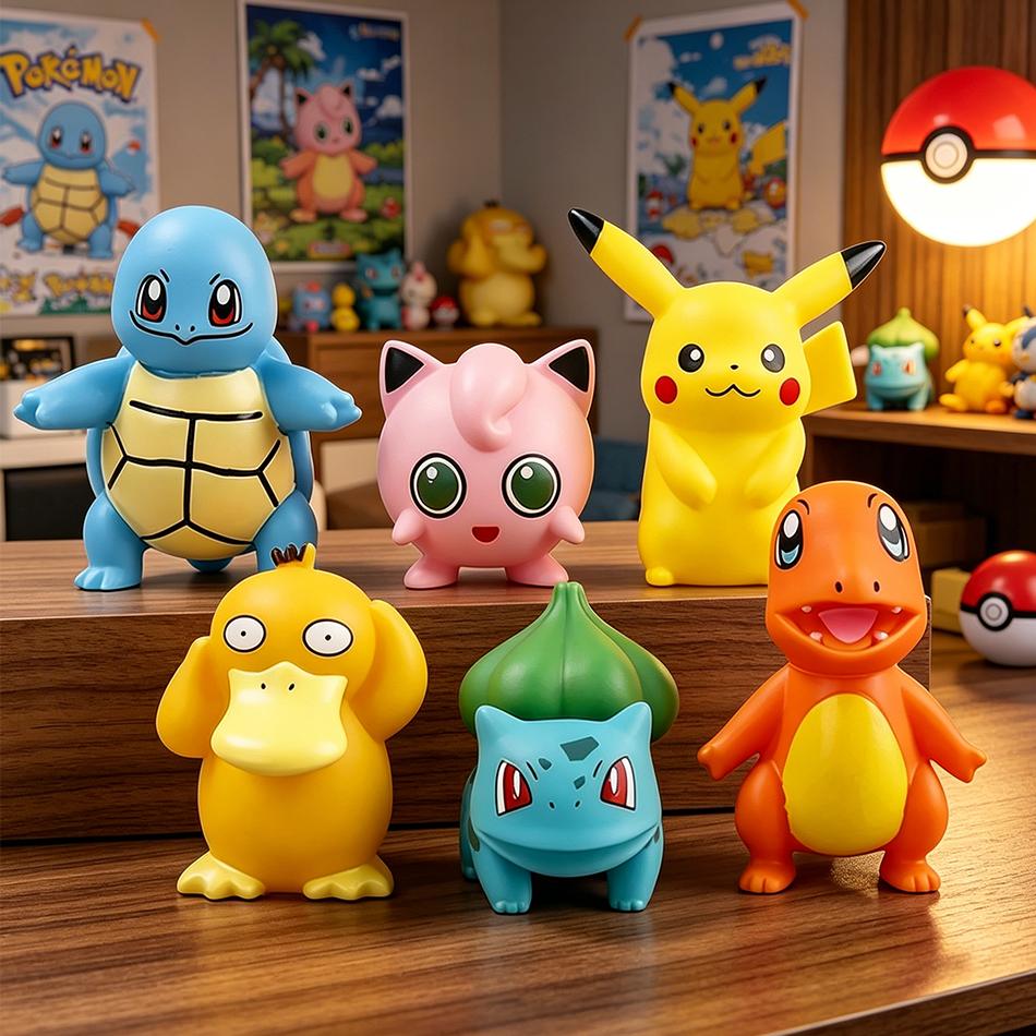 Sale 6PCS Anime Figures Mini Toy Models Charmander Psyduck Cute Collectible Dolls Kids Surprise Gift Exquisite In Stock