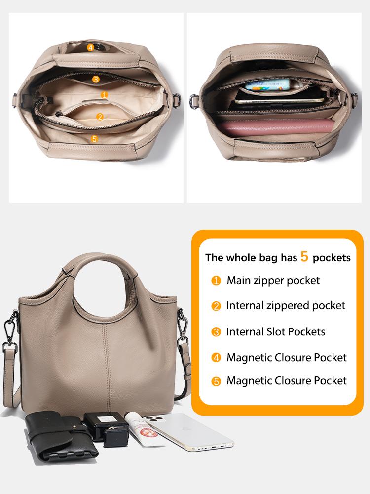 Zency Leather Shoulder Bag for Woman