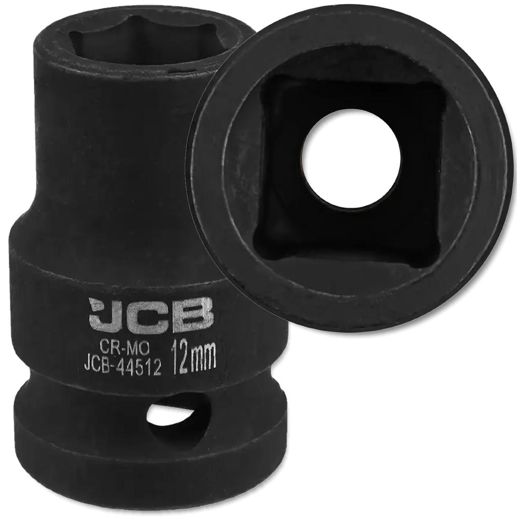 JCB Impact Socket 1/2" 12mm 6-Point Cr-Mo Socket Wrench