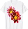 Deep Red Pink and Orange Gazania Vector Cut Out T-Shirt