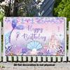 2D plane 1 piece of mermaid birthday underwater background fabric photo booth props featuring princess castle scales