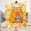 Cute Hamster Bubble Tea Blanket Warmthful Decor Great for Picnics Sofa Livingroom for All Occasions Modern Style Best Holiday Gift for Friends Family