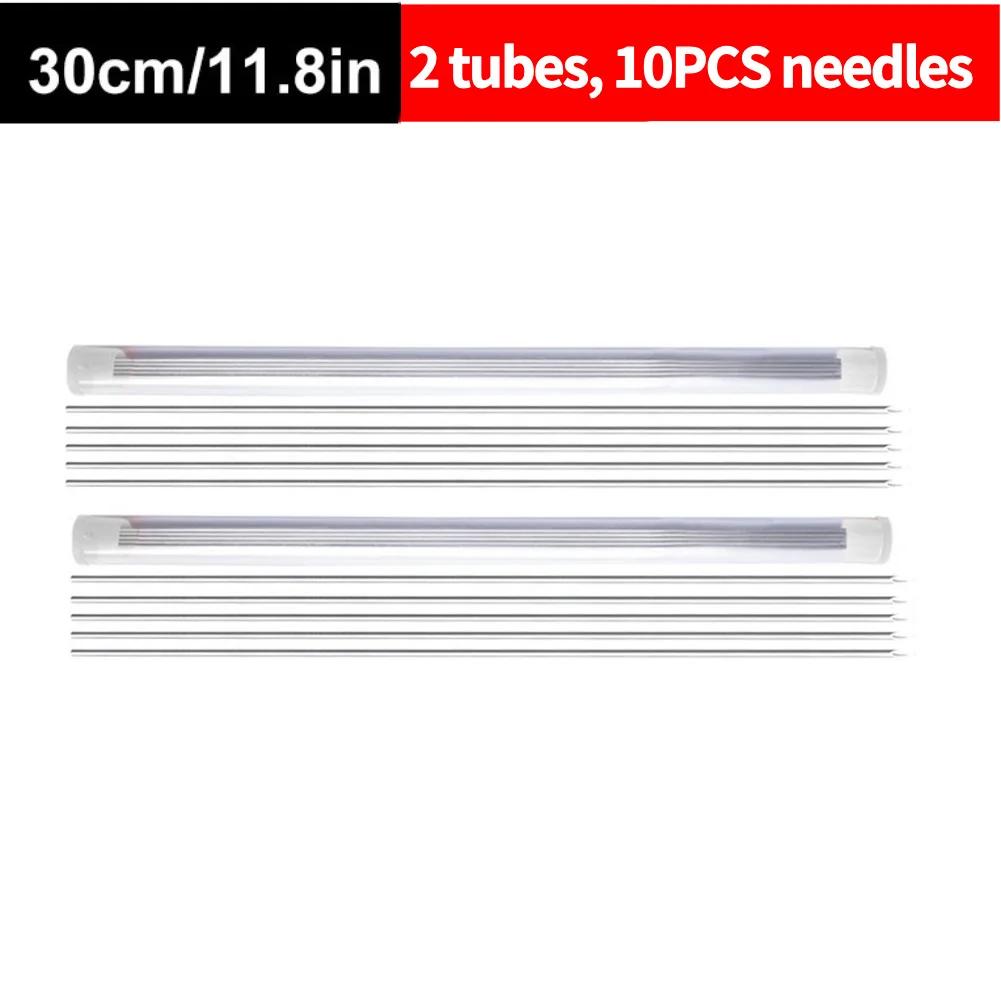 5-25PCS Earthworm Hooking Needle Worm Fishing Needle Hollow Earthworm Hook Needle Fishing Baiting Tool for Carp Fishing 20-30cm