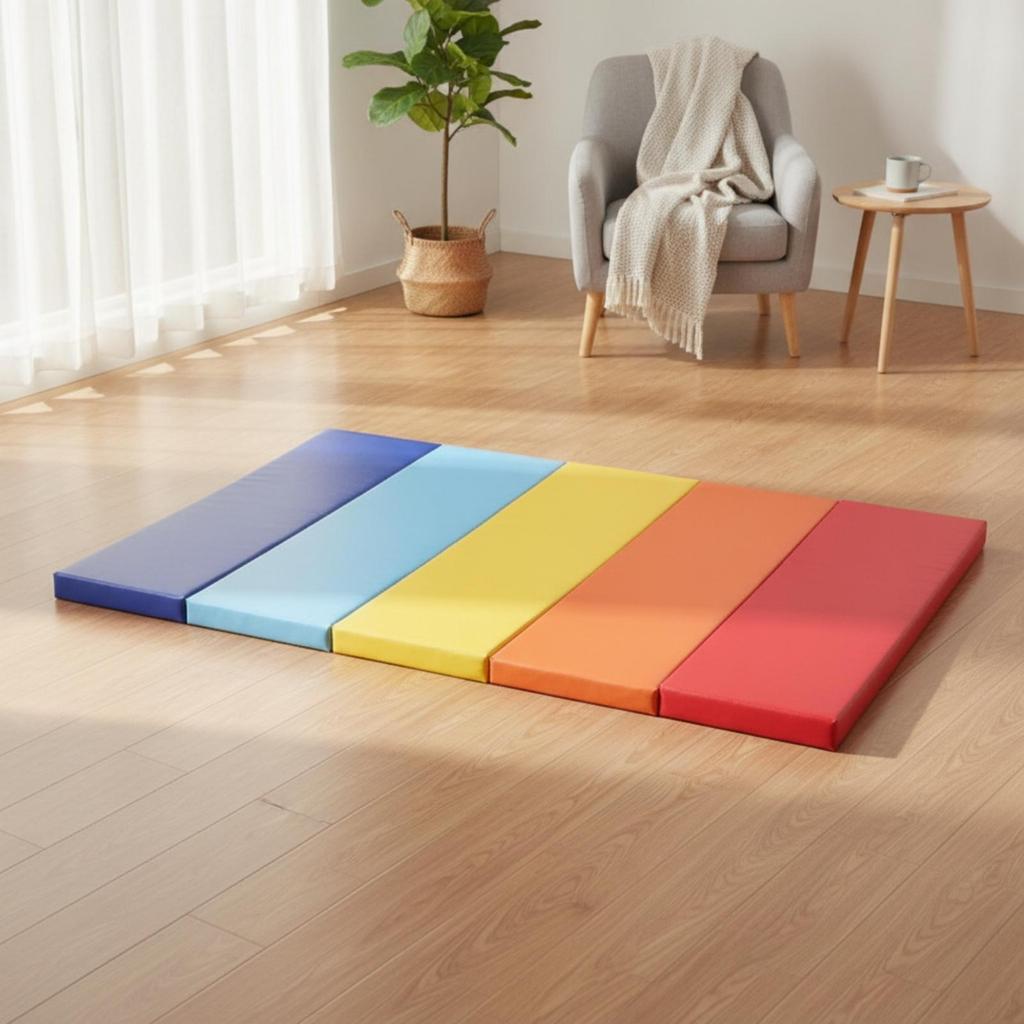 Cushioned Foldable Exercise Mat Portable Gymnastics with Handles
