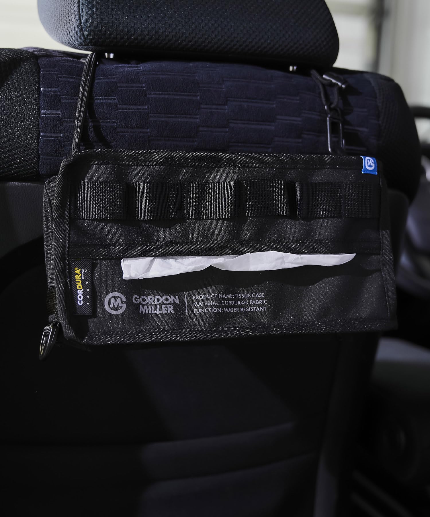 

GORDON MILLER Car Cordura Tissue Case, Black, 1646552