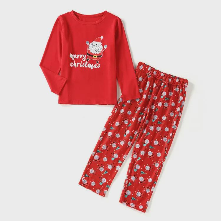 European & American Christmas Red Parent-Child Matching Pajama Set